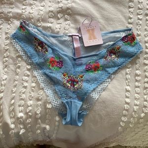 Savage X Fenty Blue Floral Lace Panties